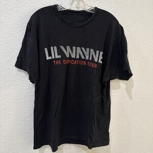 Lil Wayne T-Shirt Mens Large Black Short Sleeve The Dedication Tour Rap Music